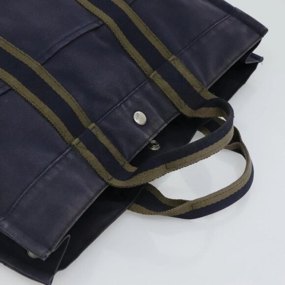 HERMES Fourre Tout MM Hand Bag Canvas Navy Auth ti2836 - Picture 7 of 16